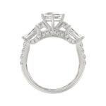 14K WHITE GOLD 3.00CT ROUND/BAGUETTE/HEXAGON DIAMOND LADIES RING - Image 2