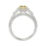 14K WHITE GOLD 3.00CT ROUND/BAGUETTE/YELLOW RADIANT DIAMOND LADIES RING (CENTER STONE RADIANT YELLOW DIAMOND 2.00CT) - Image 2