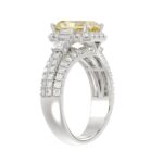 14K WHITE GOLD 3.00CT ROUND/BAGUETTE/YELLOW RADIANT DIAMOND LADIES RING (CENTER STONE RADIANT YELLOW DIAMOND 2.00CT) - Image 3