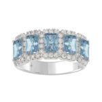 14K WHITE GOLD 3.00CT ROUND/BLUE RADIANT DIAMOND LADIES RING (BLUE RADIANT DIAMOND 2 1/2CT)