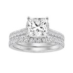 14K WHITE GOLD 3.00CT ROUND/PRINCESS DIAMOND LADIES BRIDAL SET