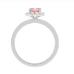 14K WHITE GOLD 3/4CT ROUND/PRINCESS DIAMOND LADIES RING (CENTER STONE PINK PRINCESS DIAMOND 1/2CT) - Image 2