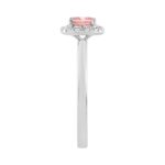 14K WHITE GOLD 3/4CT ROUND/PRINCESS DIAMOND LADIES RING (CENTER STONE PINK PRINCESS DIAMOND 1/2CT) - Image 3