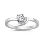 14K WHITE GOLD 3/8CT ROUND DIAMOND LADIES RING