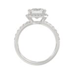 14K White Gold 4 1/2CT ladies Round & Emerald-cut diamond halo engagement Ring 4.00CT Emerald  Center stone (Color F-G -Clarity VS1/VS2) - Image 2