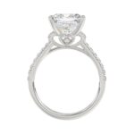 14K WHITE GOLD 4 1/2CT ROUND/CUSHION DIAMOND LADIES BRIDAL SET (CENTER STONE CUSHION DIAMOND 4.00CT) - Image 2