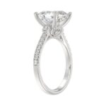 14K WHITE GOLD 4 1/2CT ROUND/CUSHION DIAMOND LADIES BRIDAL SET (CENTER STONE CUSHION DIAMOND 4.00CT) - Image 3