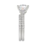 14K WHITE GOLD 4 1/2CT ROUND/CUSHION DIAMOND LADIES BRIDAL SET (CENTER STONE CUSHION DIAMOND 4.00CT) - Image 4