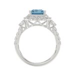 14K WHITE GOLD 4 1/2CT ROUND/EMERALD DIAMOND LADIES RING  (CENTER STONE RADIANT BLUE DIAMOND 3.00CT) - Image 2