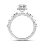 14K WHITE GOLD 4 1/2CT ROUND/EMERALD/MARQUISE DIAMOND LADIES RING (CENTER STONE EMRALD DIAMOND 4CT ) - Image 2