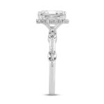 14K WHITE GOLD 4 1/2CT ROUND/EMERALD/MARQUISE DIAMOND LADIES RING (CENTER STONE EMRALD DIAMOND 4CT ) - Image 3
