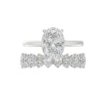 14K WHITE GOLD 4 1/2CT ROUND/OVAL DIAMOND LADIES BRIDAL SET (CENTER STONE OVAL DIAMOND 3.00CT) - Image 5