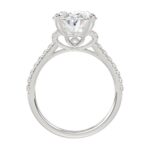 14K WHITE GOLD 4 1/2CT ROUND/OVAL DIAMOND LADIES BRIDAL SET (CENTER STONE OVAL DIAMOND 4.00CT) - Image 2
