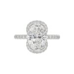 14K WHITE GOLD 4 1/2CT ROUND/OVAL DIAMOND LADIES RING (CENTER STONE OVAL DIAMOND 4.00CT & Color F-G Clarity VS1/VS2) - Image 5