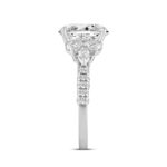 14K WHITE GOLD 4 1/3CT ROUND/PEAR/MARQUISE/OVAL DIAMOND LADIES RING (CENTER STONE OVAL DIAMOND 3CT) - Image 3