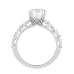 14K White Gold 4 1/4CT Lab-Grown Marquise Diamond Ladies Fashion Bridal Ring with Round & Oval Diamond (3.00CT Oval Center stone (Color F-G -Clari - Image 2