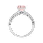 14K WHITE GOLD 4 1/4CT ROUND/RADIANT/BAGUETTE DIAMOND LADIES RING (CENTER STONE RADIANT PINK DIAMOND 3CT) - Image 2