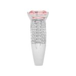 14K WHITE GOLD 4 1/4CT ROUND/RADIANT/BAGUETTE DIAMOND LADIES RING (CENTER STONE RADIANT PINK DIAMOND 3CT) - Image 3