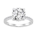 14K WHITE GOLD 4 3/4CT ROUND DIAMOND LADIES RING (CENTER STONE ROUND DIAMOND 4.00CT)
