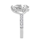14K WHITE GOLD 4 3/4CT ROUND/PEAR DIAMOND LADIES RING (CENTER STONE PEAR DIAMOND 4CT) - Image 3