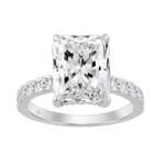 14K WHITE GOLD 4 3/4CT ROUND/RADIANT DIAMOND LADIES RING (CENTER STONE RADIANT DIAMOND 4.00CT)