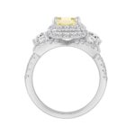 14K WHITE GOLD 4 3/4CT ROUND/YELLOW RADIANT/CADILLAC CUT DIAMOND LADIES RING (CENTER STONE YELLOW RADIANT DIAMOND 3.00CT) - Image 2