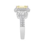 14K WHITE GOLD 4 3/4CT ROUND/YELLOW RADIANT/CADILLAC CUT DIAMOND LADIES RING (CENTER STONE YELLOW RADIANT DIAMOND 3.00CT) - Image 3
