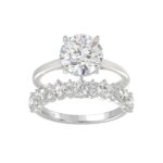 14K WHITE GOLD 4 3/8CT ROUND DIAMOND LADIES BRIDAL SET (CENTER STONE ROUND DIAMOND 3.00CT)