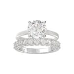 14K WHITE GOLD 4.00CT ROUND DIAMOND LADIES BRIDAL SET (CENTER STONE ROUND DIAMOND 3.00CT)