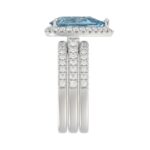 14K WHITE GOLD 4.00CT ROUND/PEAR DIAMOND LADIES BRIDAL SET (CENTER STONE BLUE PEAR DIAMOND 1.00CT) - Image 4