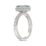 14K WHITE GOLD 4.00CT ROUND/RADIANT DIAMOND LADIES RING (CENTER STONE BLUE RADIANT DIAMOND 3CT) - Image 3