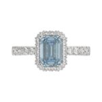 14K WHITE GOLD 4.00CT ROUND/RADIANT DIAMOND LADIES RING (CENTER STONE BLUE RADIANT DIAMOND 3CT) - Image 5