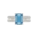 14K WHITE GOLD 4.00CT ROUND/RADIANT/BAGUETTE DIAMOND LADIES RING (CENTER STONE RADIANT BLUE DIAMOND 3.00CT) - Image 5