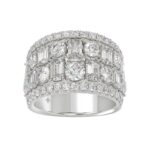 14K WHITE GOLD 5.00CT ROUND/EMERALD DIAMOND LADIES BAND