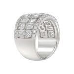 14K WHITE GOLD 5.00CT ROUND/EMERALD DIAMOND LADIES BAND - Image 3