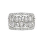14K WHITE GOLD 5.00CT ROUND/EMERALD DIAMOND LADIES BAND - Image 5