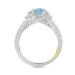 14K WHITE GOLD CRAFTED WITH 18K YELLOW GOLD SHANK 2 3/4CT ROUND/BLUE OVAL DIAMOND LADIES RING (CENTER STONE OVAL BLUE DIAMOND 2.00CT) - Image 2