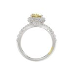 14K WHITE GOLD CRAFTED WITH 18K YELLOW GOLD SHANK 3 1/4CT ROUND/YELLOW OVAL DIMAOND LADIES RING (CENTER STONE YELLOW OVAL  DIAMOND 2.00CT) - Image 2