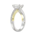 14K WHITE/YELLOW GOLD 2 1/4CT ROUND/EMERALD CUT DIAMOND LADIES RING (CENTER STONE EMERALD CUT DIAMOND 2CT) - Image 3