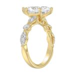 14K Yellow Gold  Bridal Fashion Ring for Ladies 4CT Round & Marquise& Pear Cut Diamonds 3.00CT Marquise Center stone (Color F-G -Clarity VS1/V - Image 3