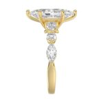 14K Yellow Gold  Bridal Fashion Ring for Ladies 4CT Round & Marquise& Pear Cut Diamonds 3.00CT Marquise Center stone (Color F-G -Clarity VS1/V - Image 4