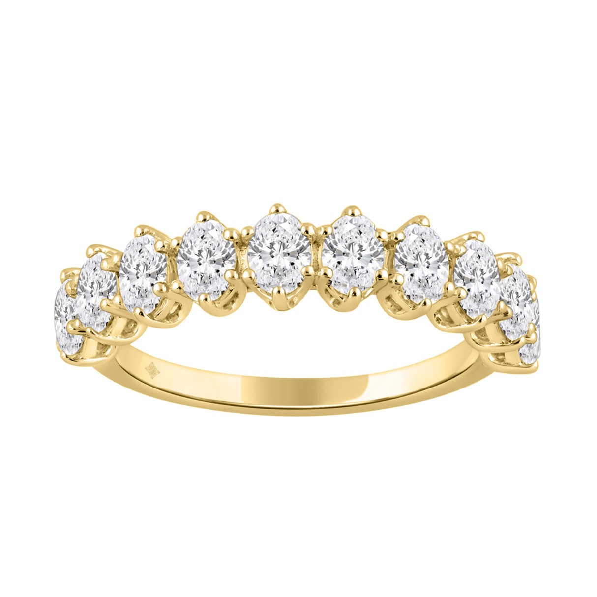 14K YELLOW GOLD 1 1/2CT OVAL DIAMOND LADIES BAND - Image 1