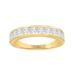 14K YELLOW GOLD 1 1/2CT PRINCESS DIAMOND LADIES BAND