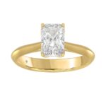 14K YELLOW GOLD 1 1/2CT RADIANT DIAMOND LADIES SOLITAIRE RING