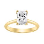 14K YELLOW GOLD 1 1/2CT RADIANT DIAMOND LADIES SOLITAIRE RING
