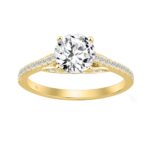 14K YELLOW GOLD 1 1/2CT ROUND DIAMOND LADIES BRIDAL RING (CENTER STONE ROUND DIAMOND 1 1/4CT)