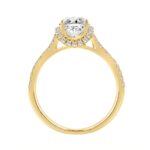 14K YELLOW GOLD 1 1/2CT ROUND DIAMOND LADIES BRIDAL RING (CENTER STONE ROUND DIAMOND 1CT) - Image 2
