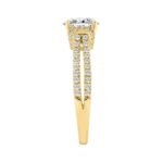 14K YELLOW GOLD 1 1/2CT ROUND DIAMOND LADIES BRIDAL RING (CENTER STONE ROUND DIAMOND 1CT) - Image 3