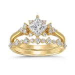 14K YELLOW GOLD 1 1/2CT ROUND DIAMOND LADIES BRIDAL SET (CENTER STONE PRINCESS DIAMOND 1CT)