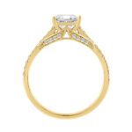 14K YELLOW GOLD 1 1/3CT ROUND/PRINCESS DIAMOND LADIES RING (CENTER STONE PRINCESS DIAMOND 1CT) - Image 2